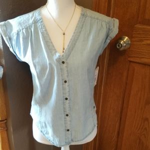 Roxy denim top, sz XS/s, blue